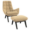 SESSELSET Flachgewebe Hocker    - Beige/Schwarz, Design, Holz/Textil (84/95/96cm) - MID.YOU