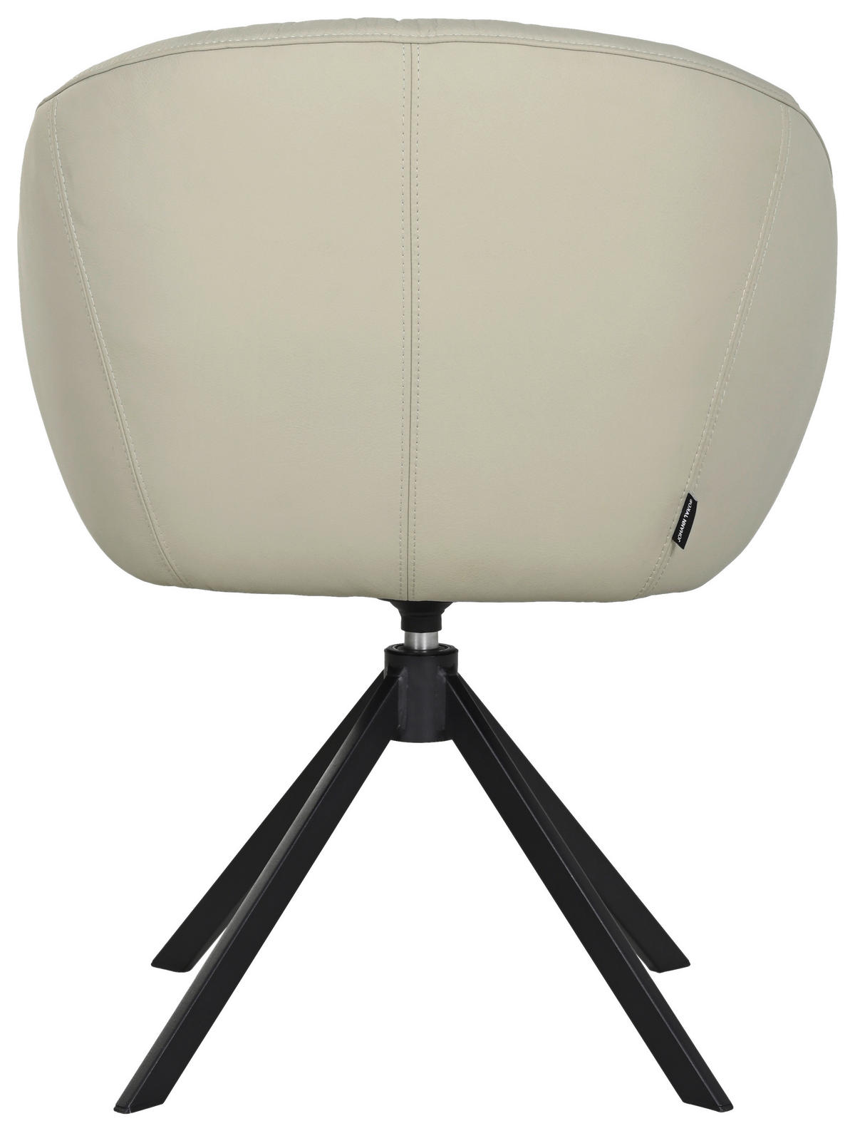 ARMLEHNSTUHL  Lederauswahl, Sitzfläche 360° drehbar  Echtleder  - Taupe/Schwarz, Design, Leder/Metall (64/81.5/61cm) - Johann Jakob