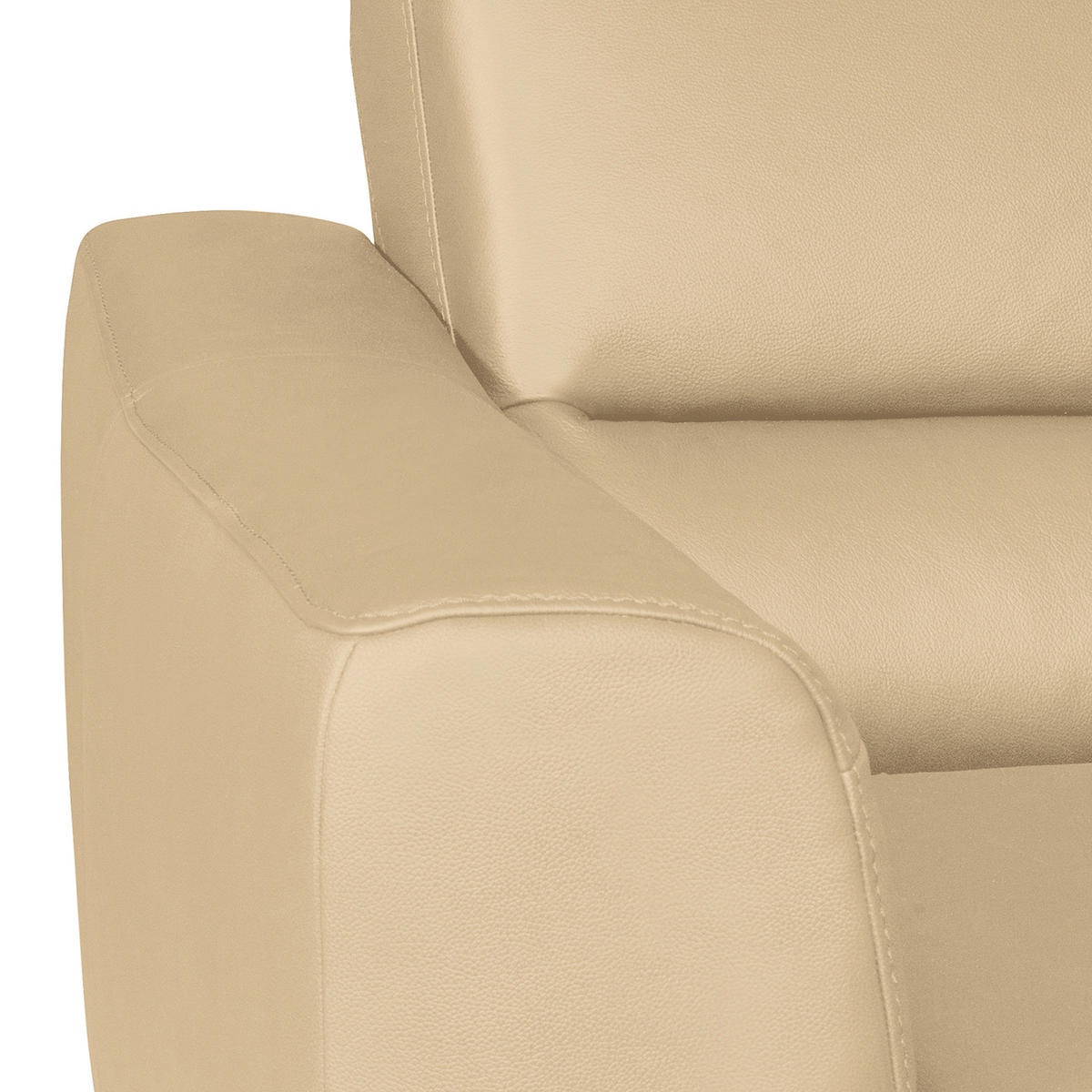 ECKSOFA in Lederlook Echtleder Beige  - Chromfarben/Beige, Design, Leder/Textil (241/168cm) - Livetastic