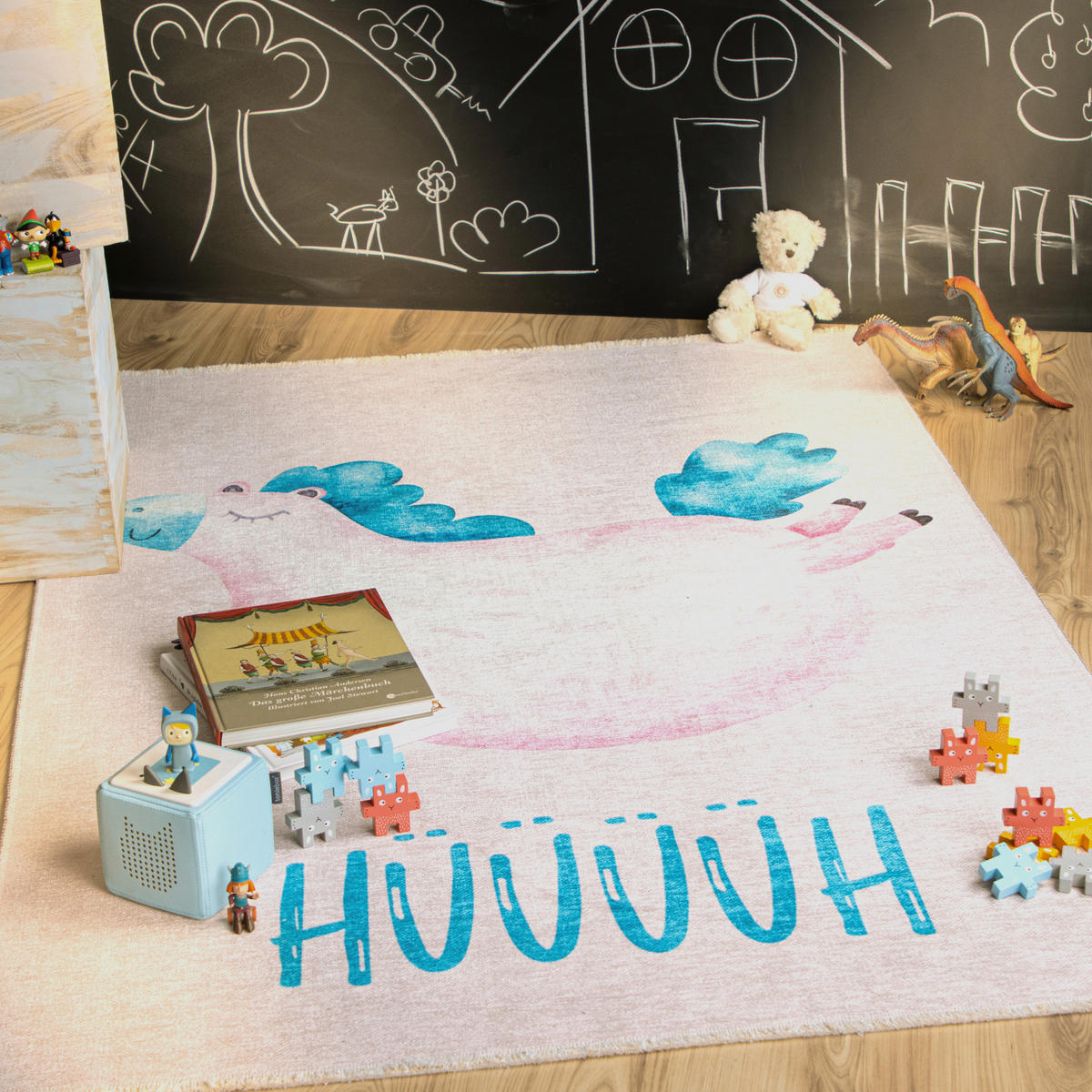 KINDERTEPPICH 115/170 cm  - Pastellblau/Hellrosa, Trend, Textil (115/170cm) - Ben'n'jen