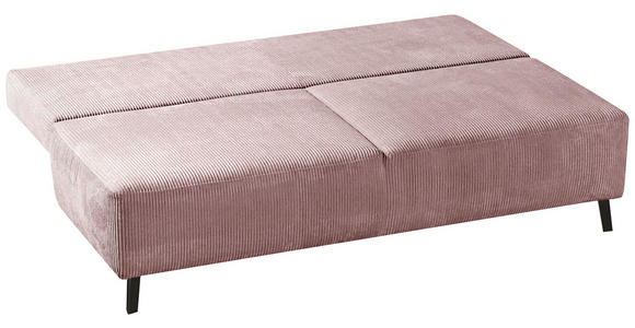 SCHLAFSOFA  in Cord Rosa  - Schwarz/Rosa, MODERN, Textil/Metall (197/92/88cm) - Novel
