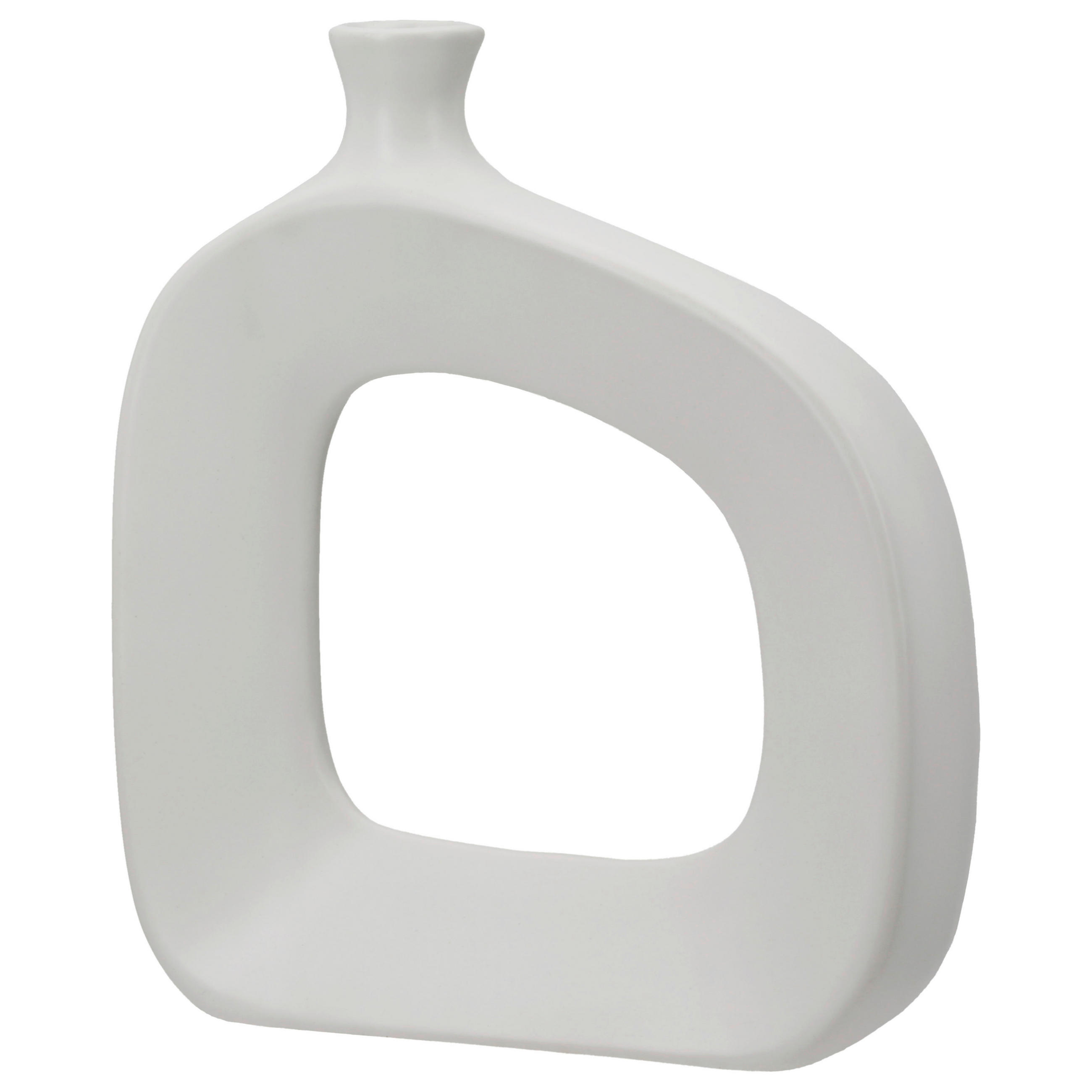 DEKOVASE  - Weiß, Trend, Keramik (20/17,5/5cm) - Ambia Home