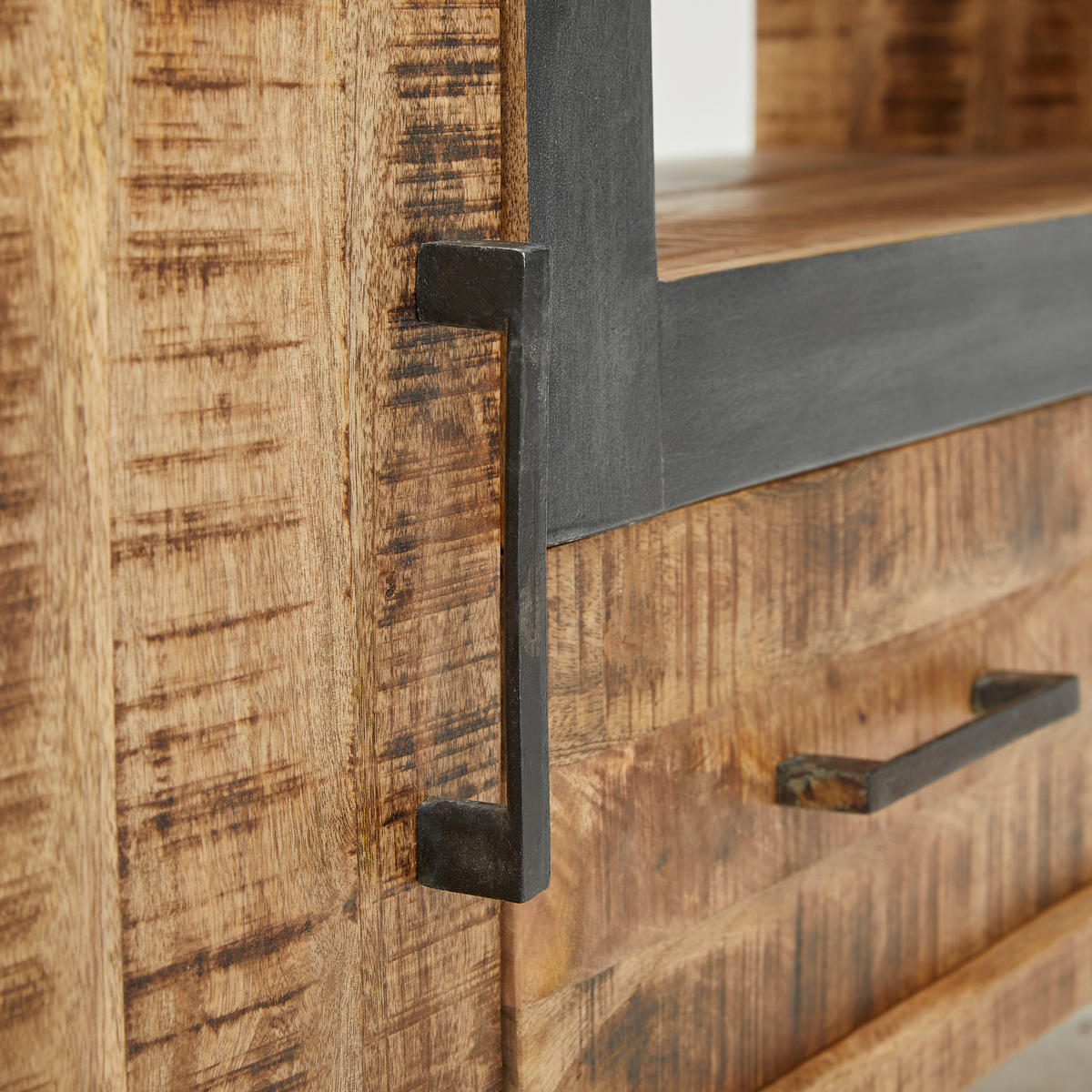 LOWBOARD 145/57/40 cm  - Anthrazit/Schwarz, Natur, Holz/Metall (145/57/40cm) - MID.YOU