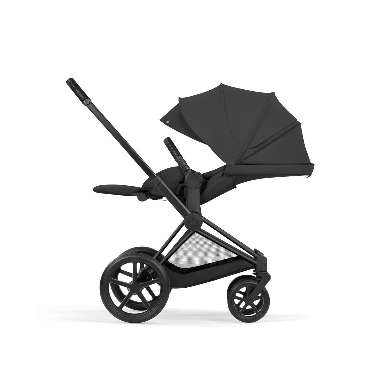KOMBIKINDERWAGEN  PRIAM Comfort Matt Black  Sepia Black  - Schwarz, Basics, Kunststoff/Textil (83-92/60cm) - cybex PLATINUM