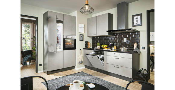 ECKKÜCHE 120/220 cm in Graphitfarben, Schwarz, Sandfarben - Sandfarben/Schwarz, Design, Holzwerkstoff/Metall (120/220cm) - Xora