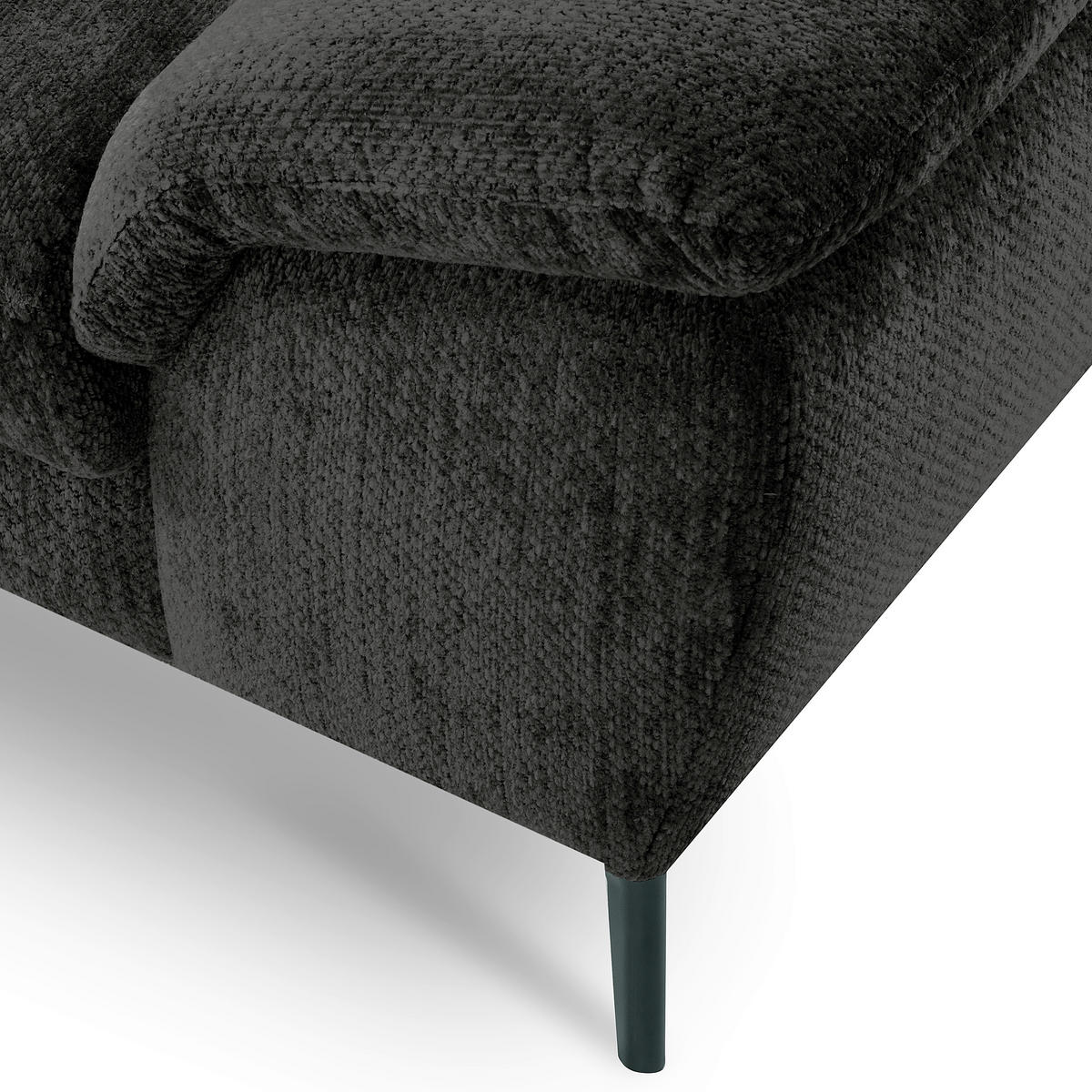 ECKSOFA  Webstoff Schwarz  - Schwarz, Design, Textil/Metall (195/268cm) - Livetastic
