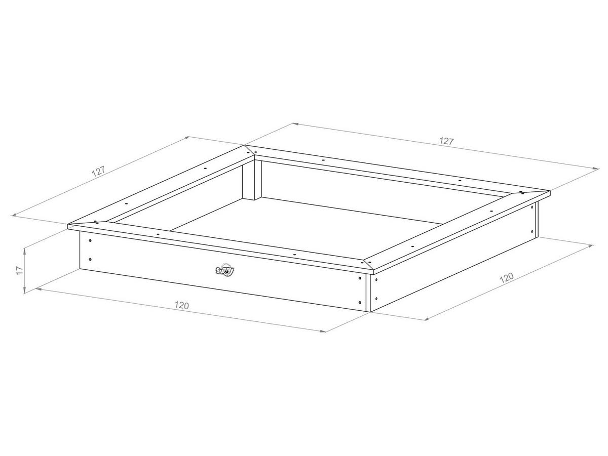 SANDKASTEN  - Weiss/Schwarz, Konventionell, Holz (126,8/17/127cm)