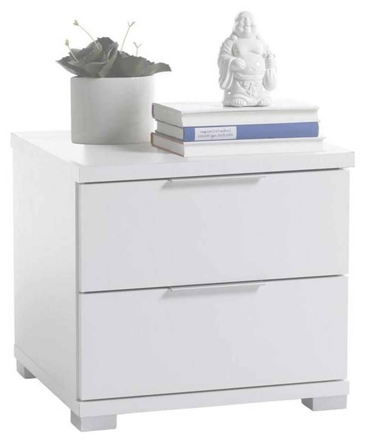 SÄNGBORD i vit  - vit/silver, Basics (46/43/42cm) - P & B
