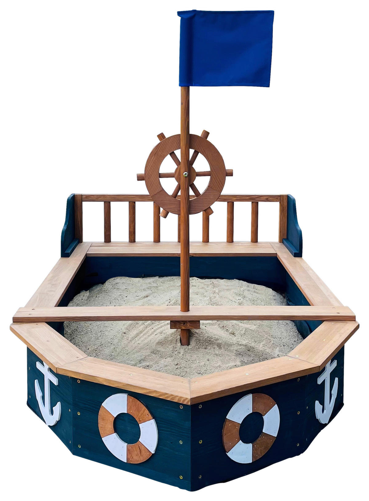 SANDKASTEN  - Anthrazit/Braun, KONVENTIONELL, Holz (153/100/90cm) - Ambia Garden