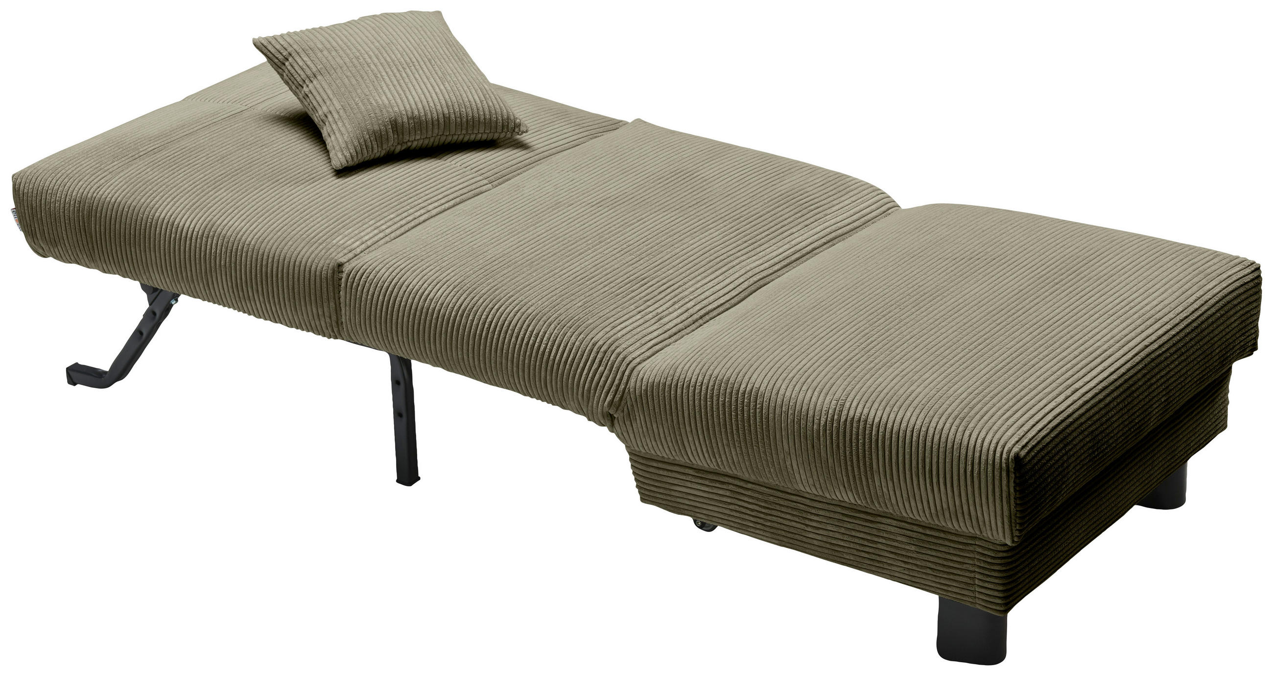 SCHLAFSESSEL Cord Grün    - Schwarz/Grün, Design, Textil/Metall (85/85/100cm) - Carryhome