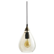 HÄNGELEUCHTE - Braun, LIFESTYLE, Glas/Metall (11/25cm) - Ambia Home