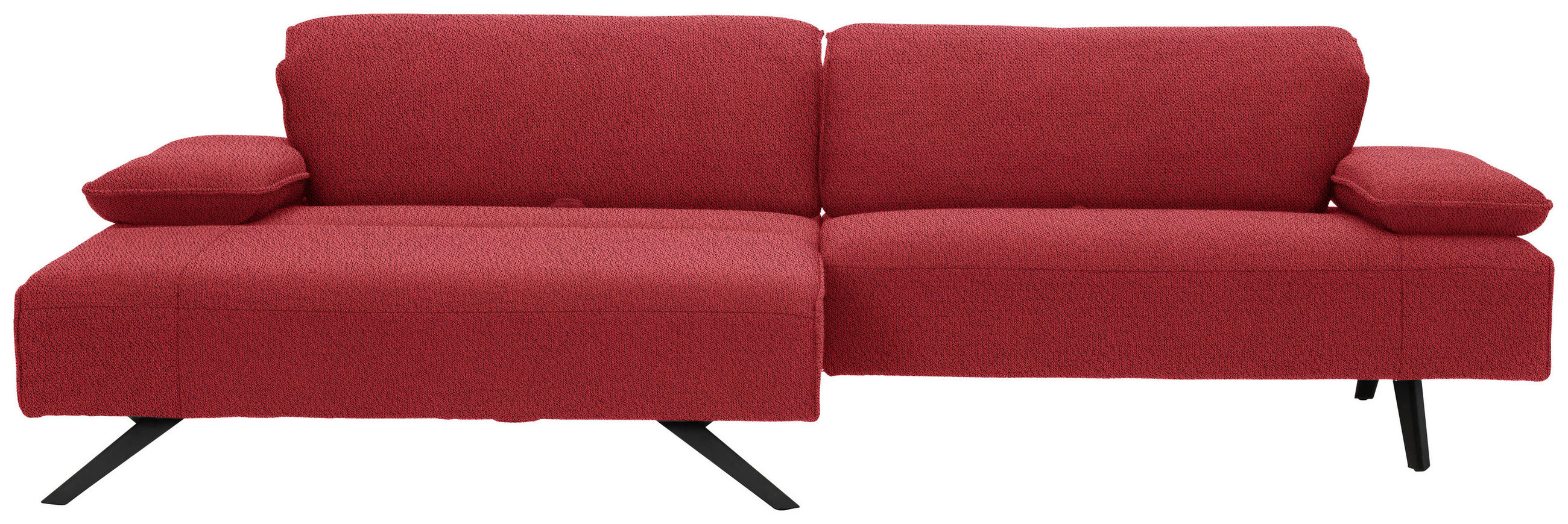 ECKSOFA in Flachgewebe Rot  - Anthrazit/Rot, Design, Textil/Metall (166/280cm) - Johann Jakob