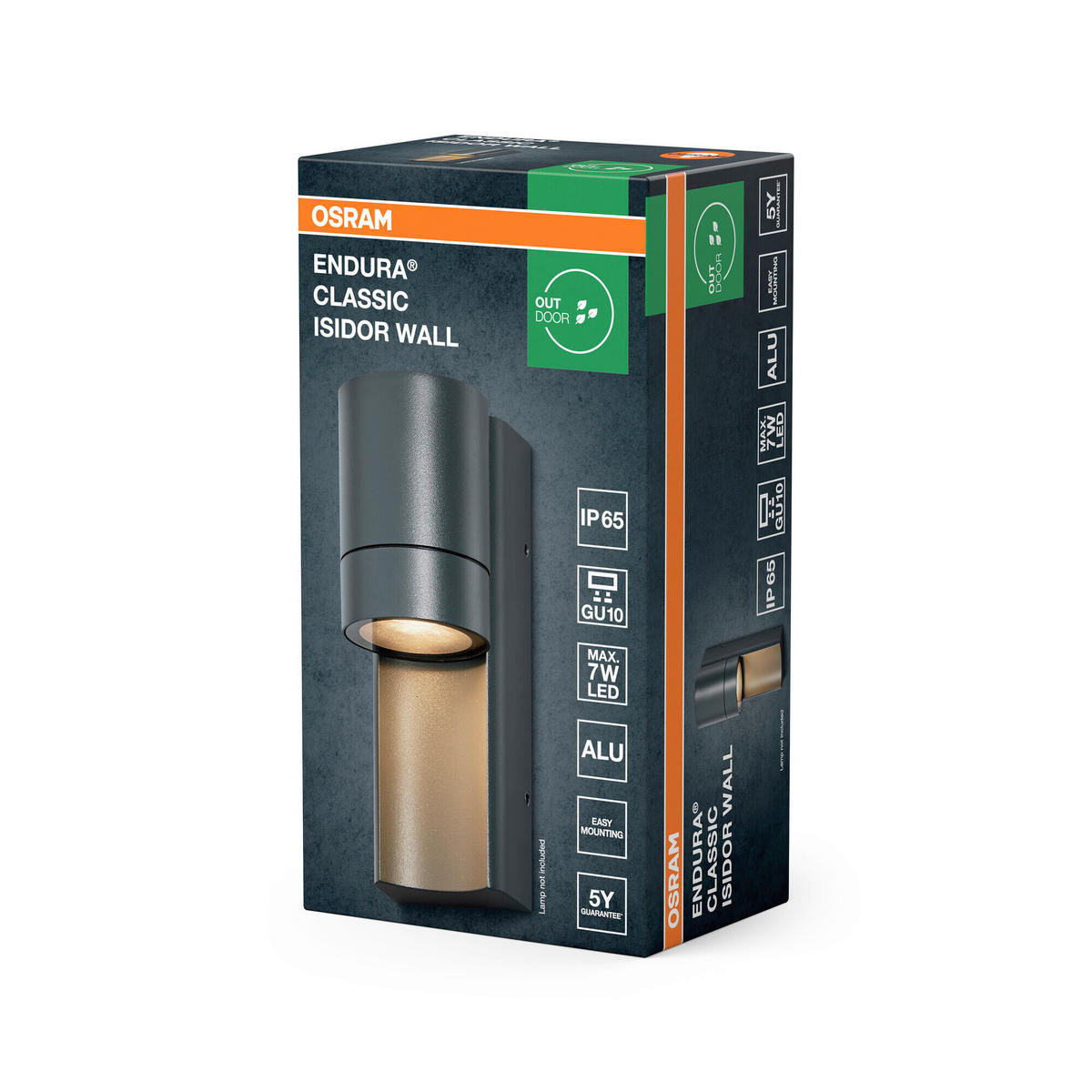 AUßENLEUCHTE 6/8,8/17 cm   - Dunkelgrau, Basics, Glas/Metall (6/8,8/17cm) - Osram