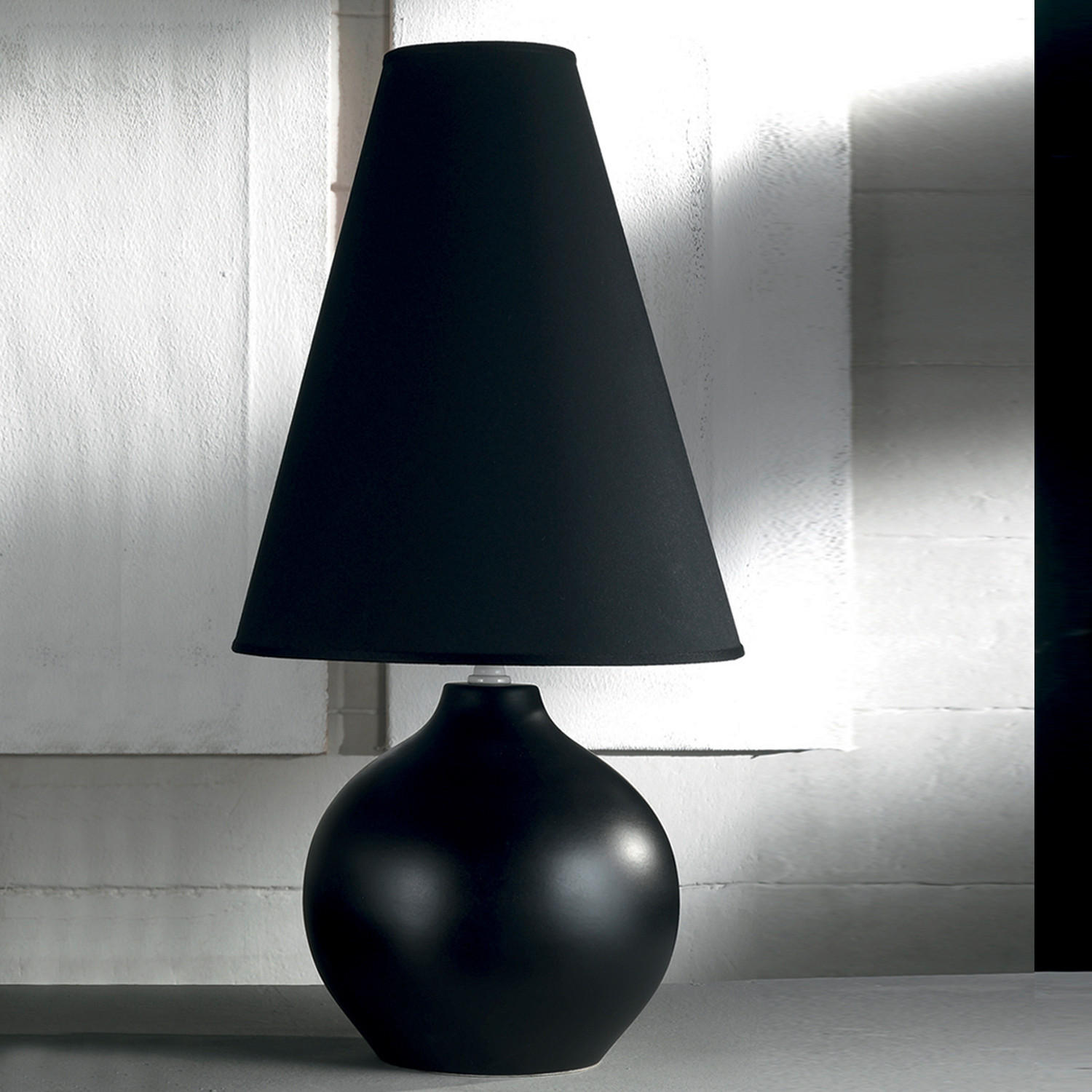 TISCHLEUCHTE 35/70 cm   - Schwarz, KONVENTIONELL, Keramik/Textil (35/70cm)
