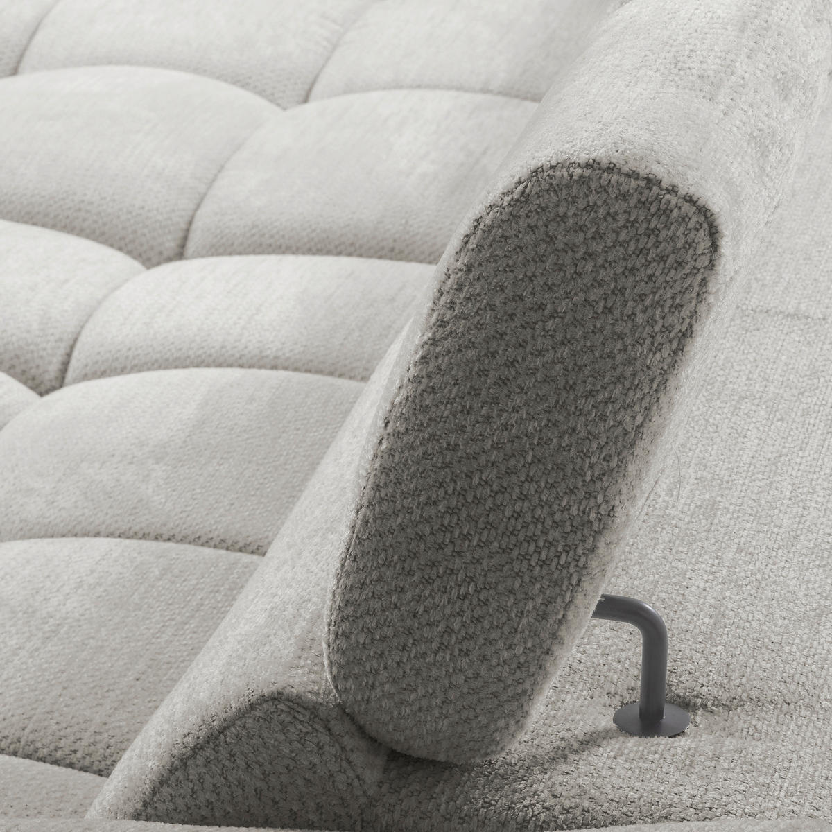 ECKSOFA  Webstoff Greige  - Greige/Schwarz, Design, Kunststoff/Textil (177/274cm) - Livetastic