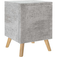 NACHTSCHRANK 40/60/40 cm Eiche vollmassiv  - Eichefarben/Grau, Design, Holz/Textil (40/60/40cm) - Esposa