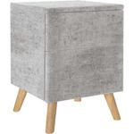 NACHTSCHRANK 40/60/40 cm Eiche vollmassiv  - Eichefarben/Grau, Design, Holz/Textil (40/60/40cm) - Esposa