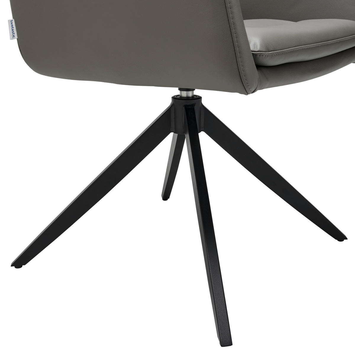 ŽIDLE S PODRUČKAMI, ocel, tmavě šedá - černá/tmavě šedá, Design, kov/kůže (60/88/62.5cm) - Livetastic