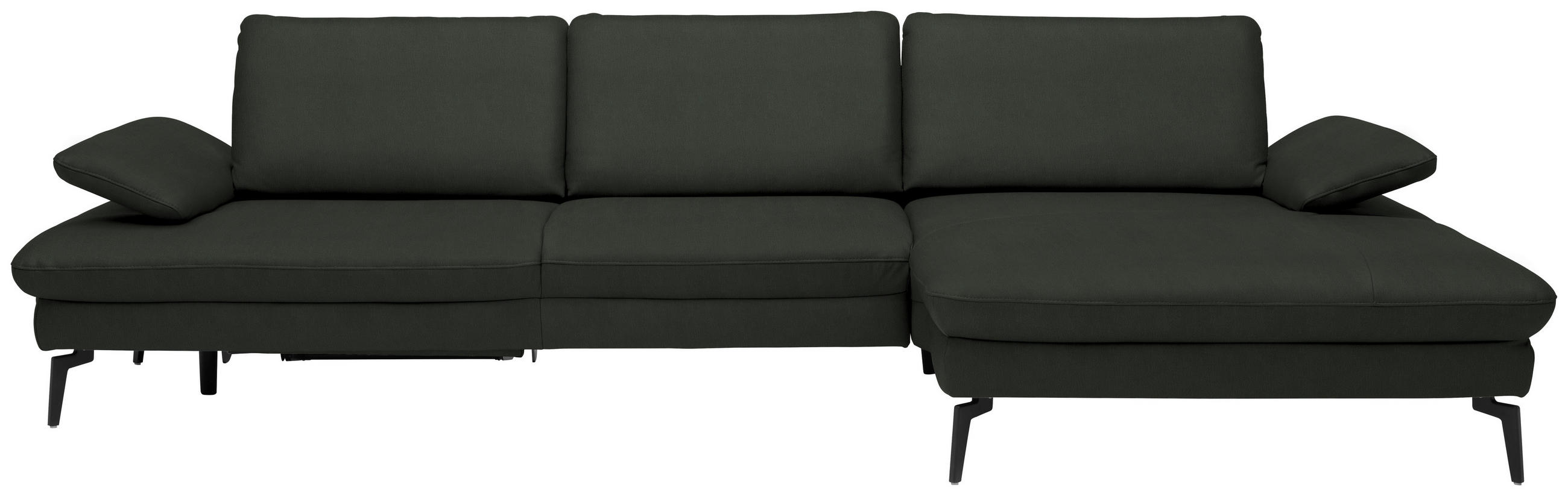 ECKSOFA in Echtleder Dunkelgrün  - Dunkelgrün/Schwarz, Design, Leder/Metall (325/157cm) - Dieter Knoll