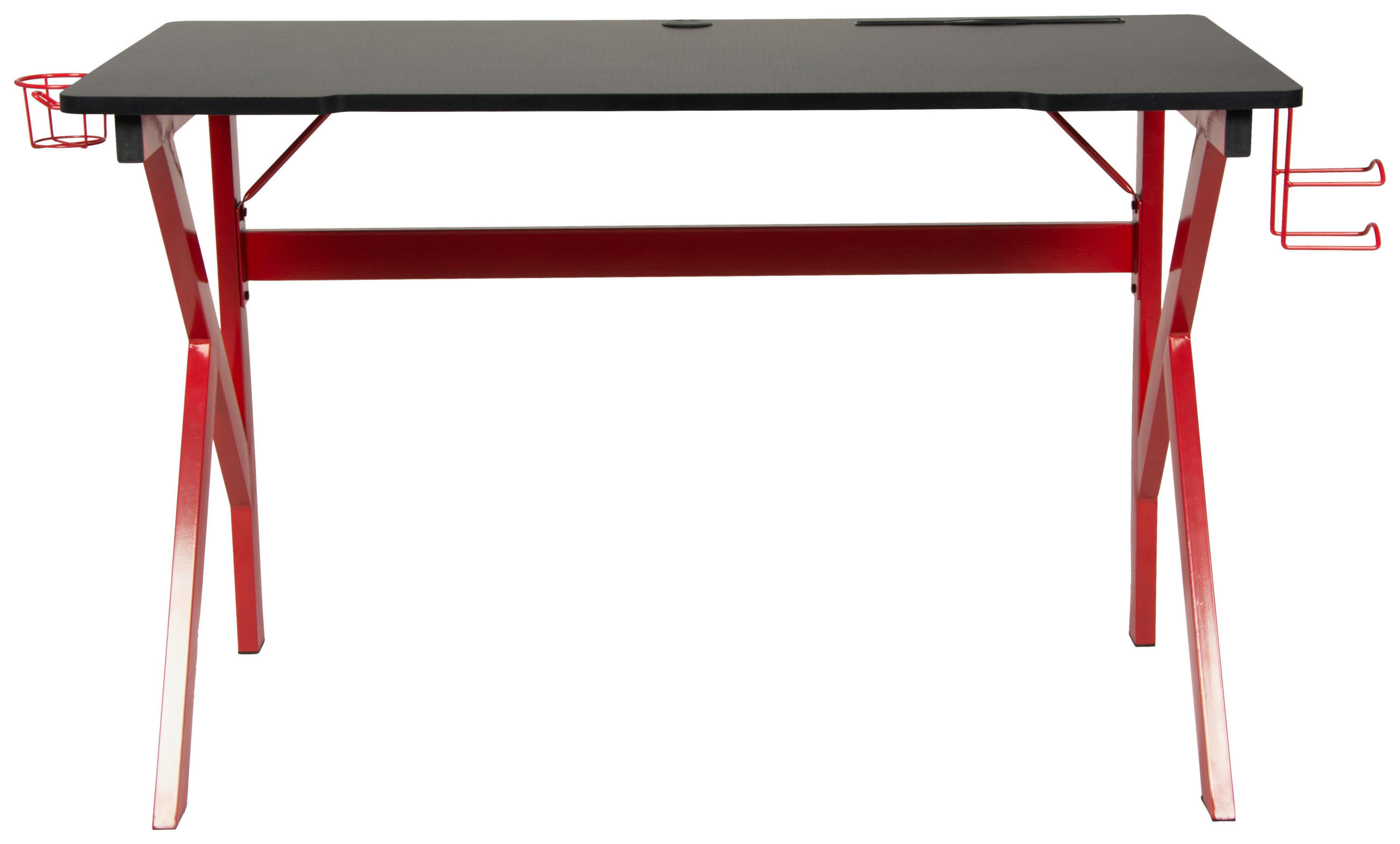 GAMING TISCH Schwarz, Rot  - Rot/Schwarz, MODERN, Metall (120/60/75cm) - Boxxx