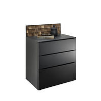 NACHTSCHRANK 58/62,5/40 cm Eiche massiv  - Eiche dunkel/Anthrazit, Design, Glas/Holz (58/62,5/40cm) - Dieter Knoll