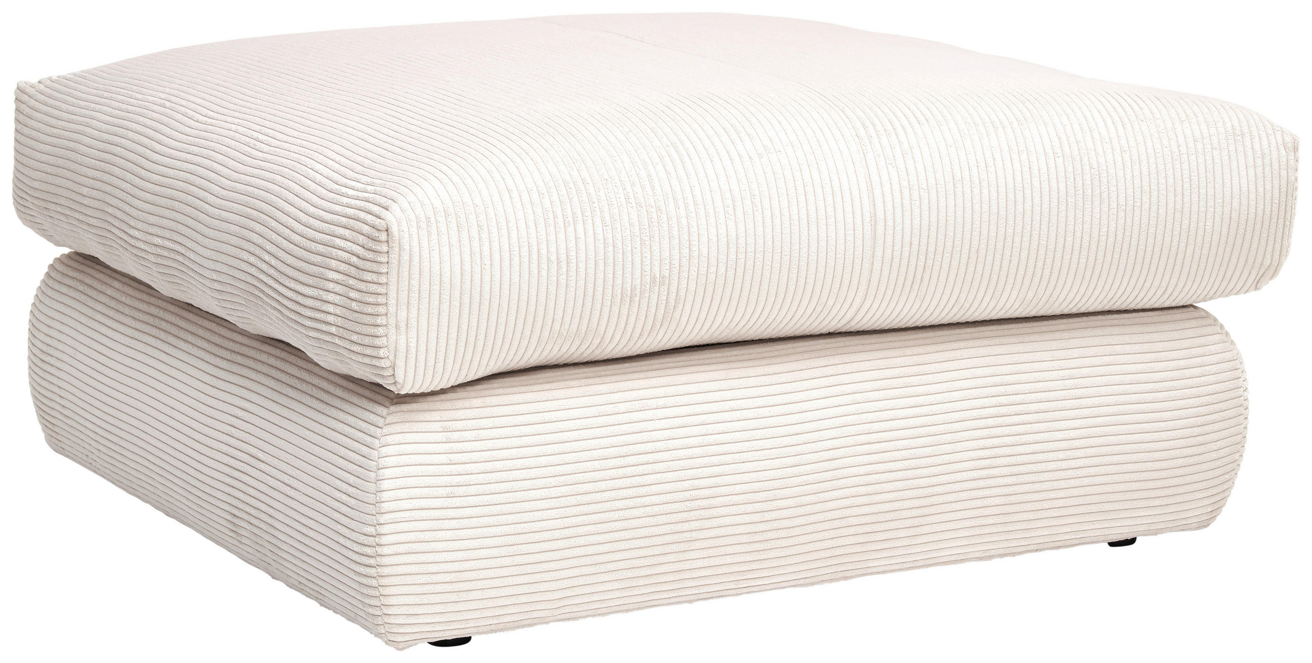 HOCKER in Textil Naturfarben  - Schwarz/Naturfarben, Design, Textil (110/50/110cm) - Ambia Home