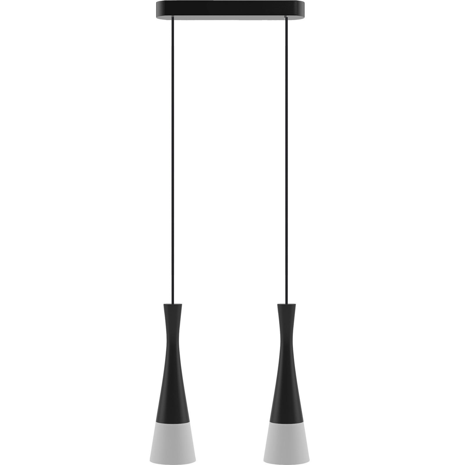 HÄNGELEUCHTE 37/150 cm  - Schwarz/Weiß, Design, Holz/Textil (37/150cm)