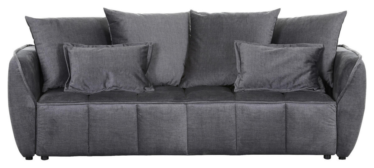 SCHLAFSOFA in Flachgewebe Dunkelgrau  - Dunkelgrau/Schwarz, Konventionell, Kunststoff/Textil (250/70/118cm) - MID.YOU