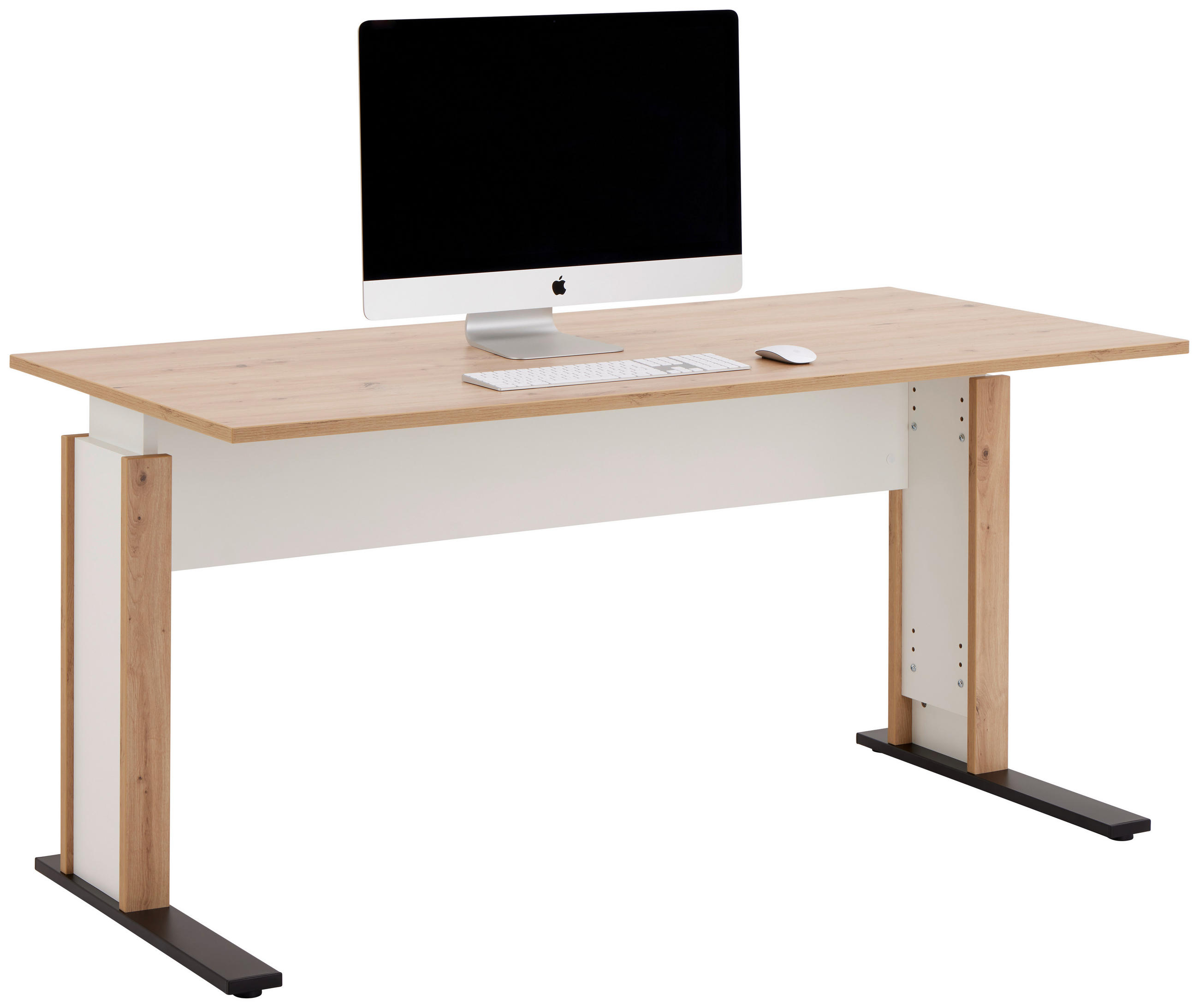 Schreibtisch mit Kabeldurchlass B:160cm H:71,5-80cm Kontor K8