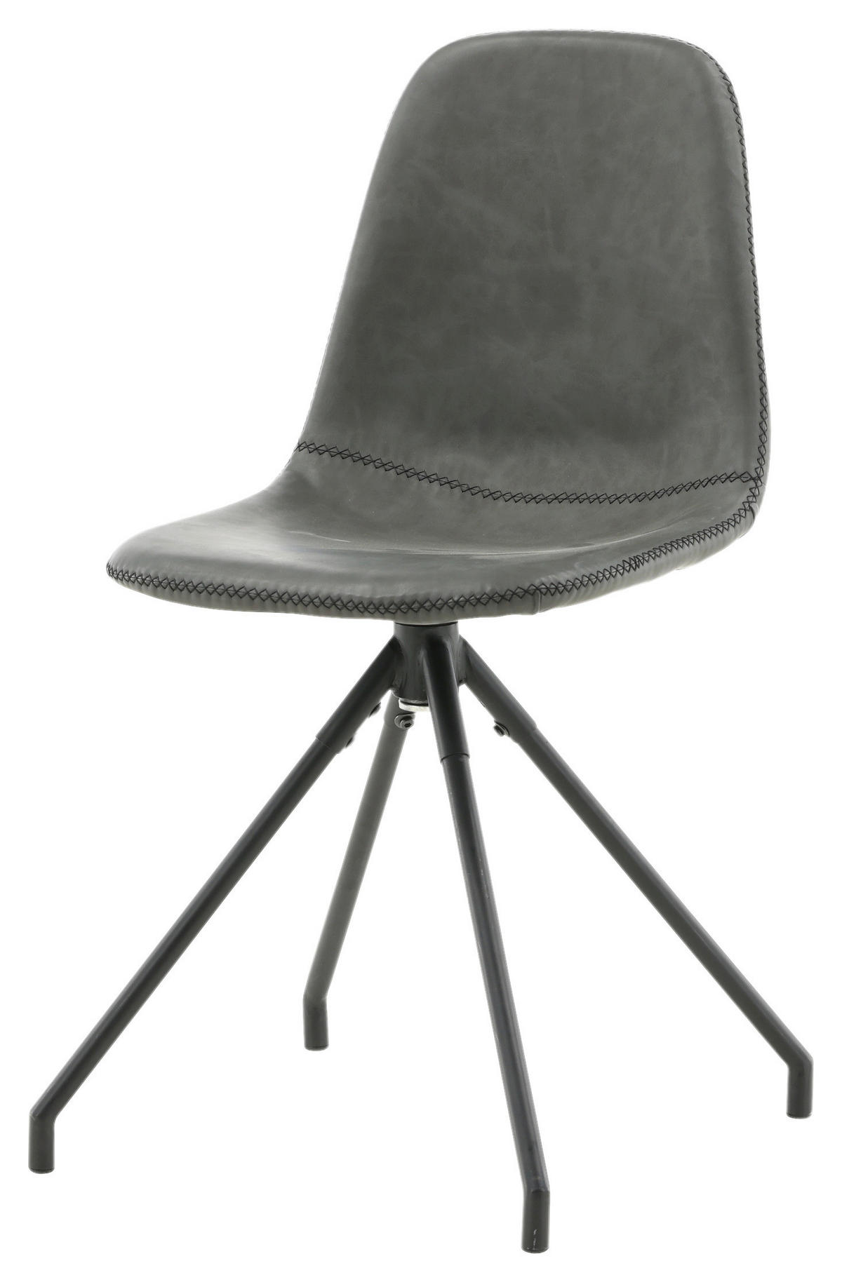 STOLSET 2 styck stål läderimitation (vegan)  - svart, Design, metall/textil (44/88/54cm) - Livetastic