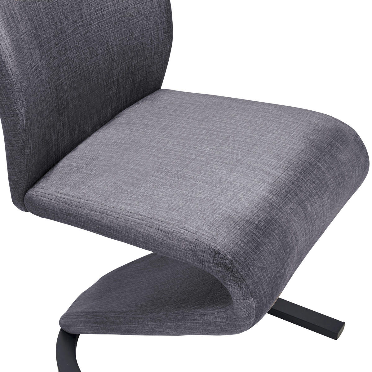 SCHWINGSTUHL  in Eisen Webstoff  - Schwarz/Grau, LIFESTYLE, Textil/Metall (44/105/65cm) - MID.YOU