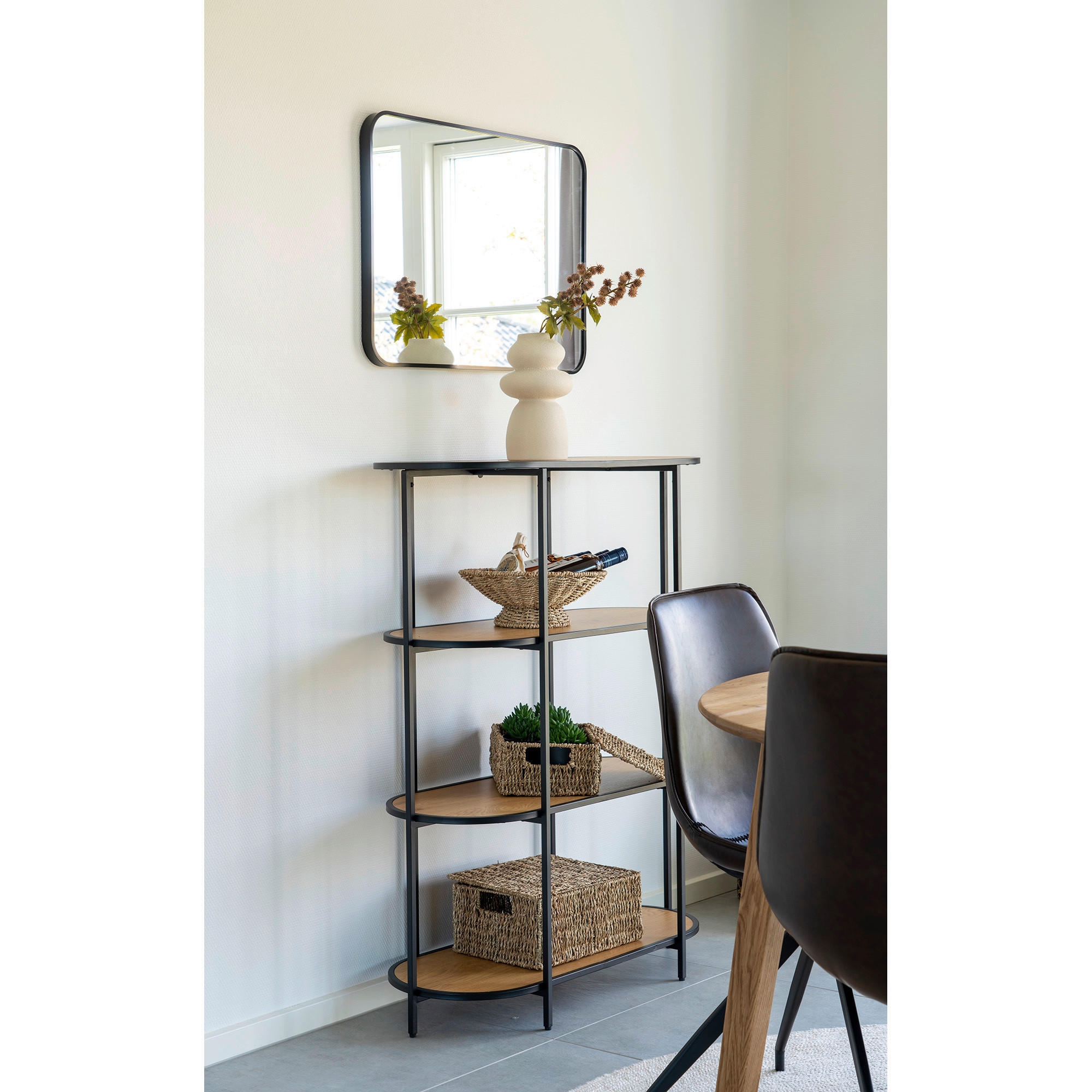VÄGGSPEGEL 70/50/3 cm    - svart, Basics, metall/glas (70/50/3cm) - Ambia Home