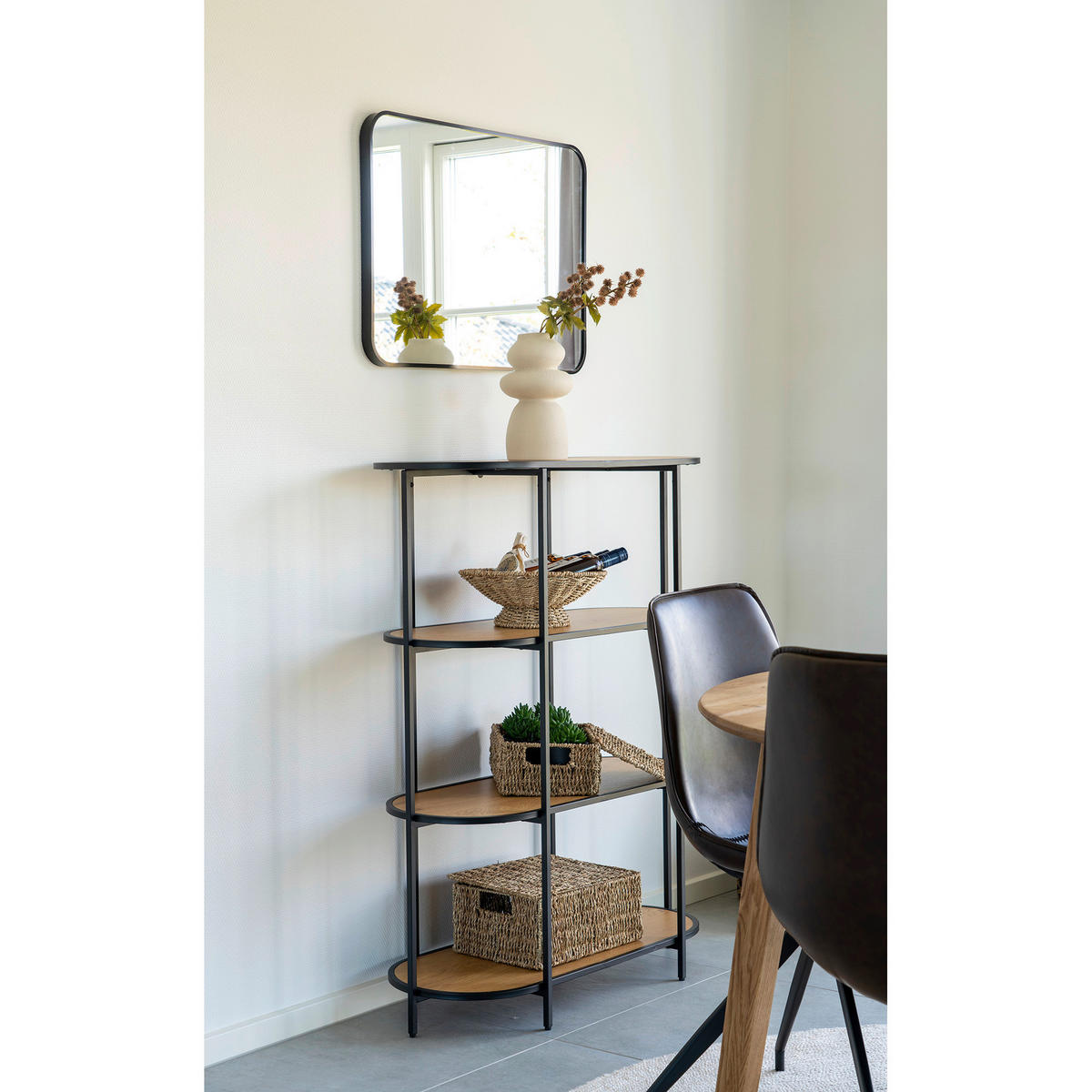 VÄGGSPEGEL 70/50/3 cm    - svart, Basics, metall/glas (70/50/3cm) - Ambia Home