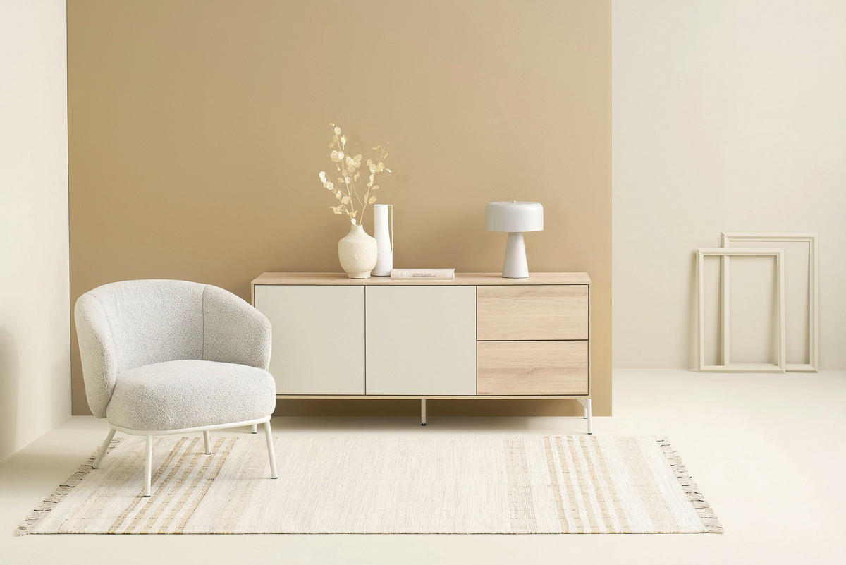 SIDEBOARD LABOE 149/67/41 cm 2 Schublade(n)  - Eiche Bianco/Seidengrau, MODERN, Holzwerkstoff (149/67/41cm) - Schöner Wohnen