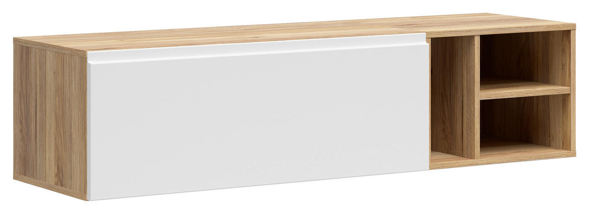REGALELEMENT Weiß, Eichefarben  135/33/40 cm  - Eichefarben/Weiß, MODERN, Holzwerkstoff (135/33/40cm) - Carryhome