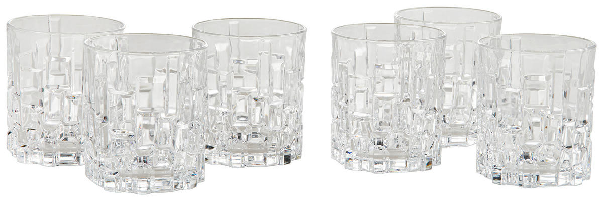 GLÄSERSET Cubetti  6-teilig  - Klar, KONVENTIONELL, Glas (280ml) - Novel