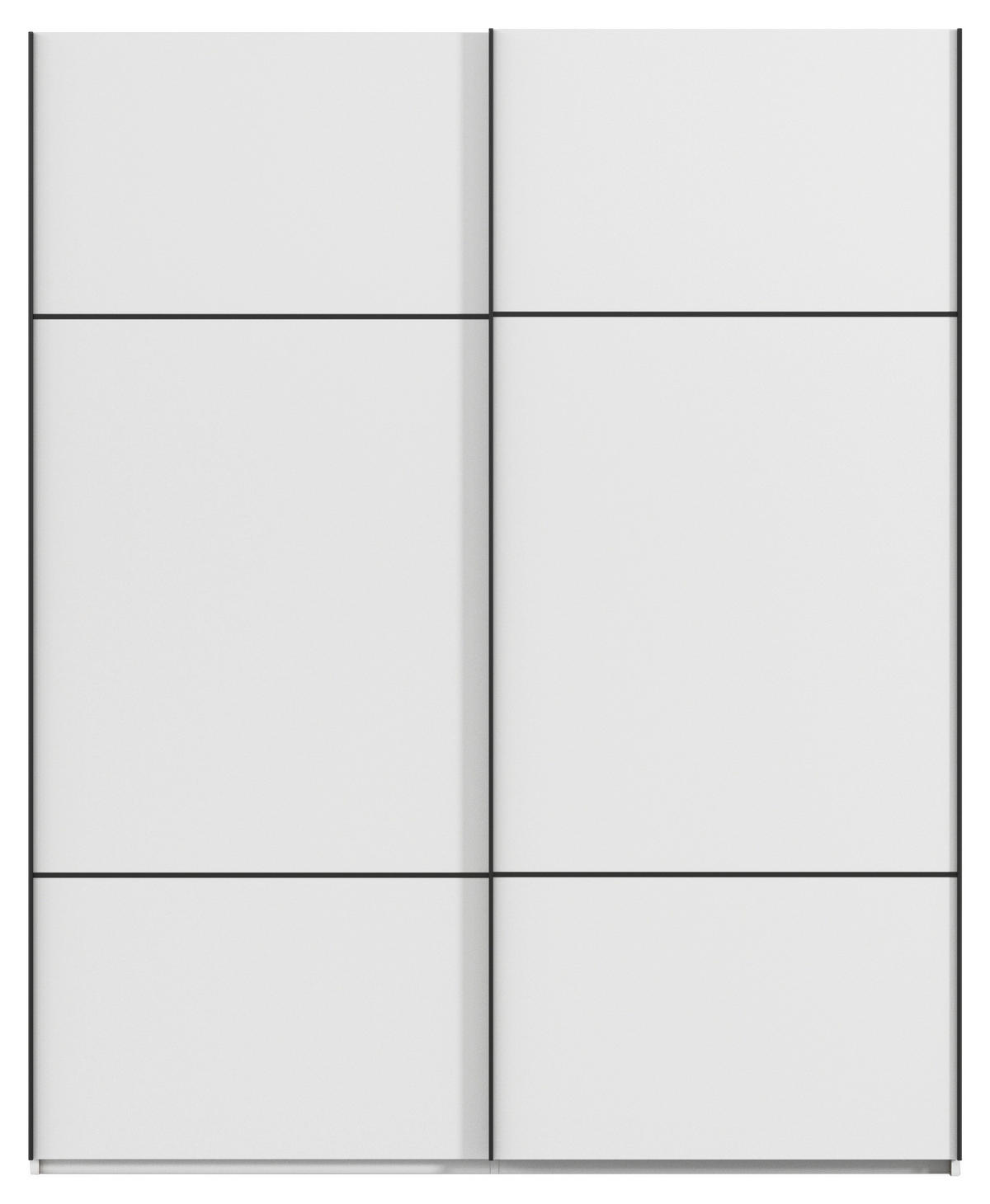 SCHWEBETÜRENSCHRANK 181/223/68 cm 2-türig Weiß  - Schwarz/Weiß, KONVENTIONELL, Holzwerkstoff/Metall (181/223/68cm) - Novel