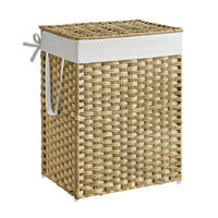 KOŠ NA PRÁDLO, přírodní barvy - přírodní barvy, Basics, kov/textil (46/61/33cm)
