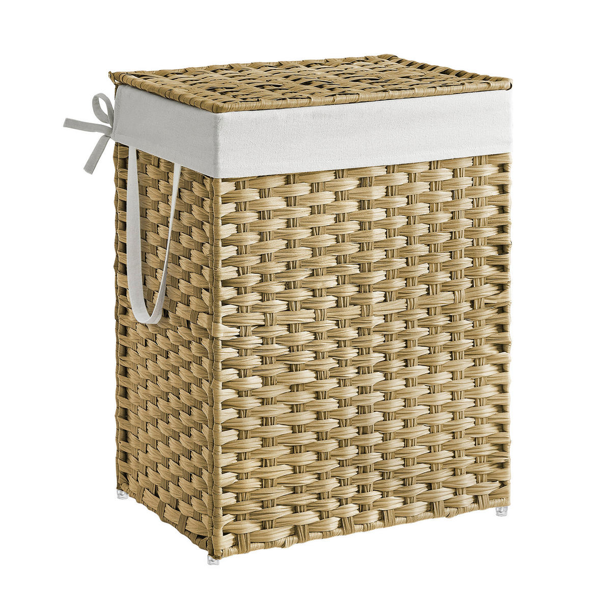 KOŠ NA PRÁDLO, přírodní barvy - přírodní barvy, Basics, kov/textil (46/61/33cm)