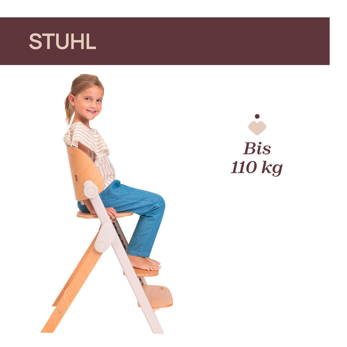 HOCHSTUHL Meraviglia Buchefarben, Hellgrau Fossil/Buche  - Buchefarben/Hellgrau, Basics, Holz/Kunststoff (44/63-83/55cm) - Chicco