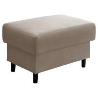 HOCKER Lederlook Beige  - Beige/Schwarz, MODERN, Holz/Textil (76/46/55cm) - Livetastic