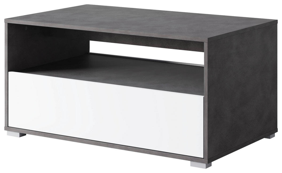 COUCHTISCH in Holzwerkstoff  - Weiss/Anthrazit, Trend, Holzwerkstoff/Kunststoff (90/45/55cm) - Livetastic