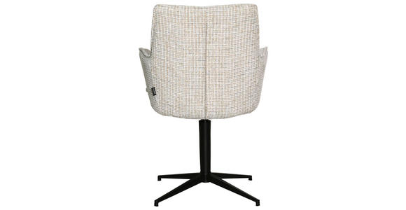 ARMLEHNSTUHL in Eisen Chenille - Beige/Schwarz, MODERN, Textil/Metall (59,5/87,5/62,5cm) - Novel