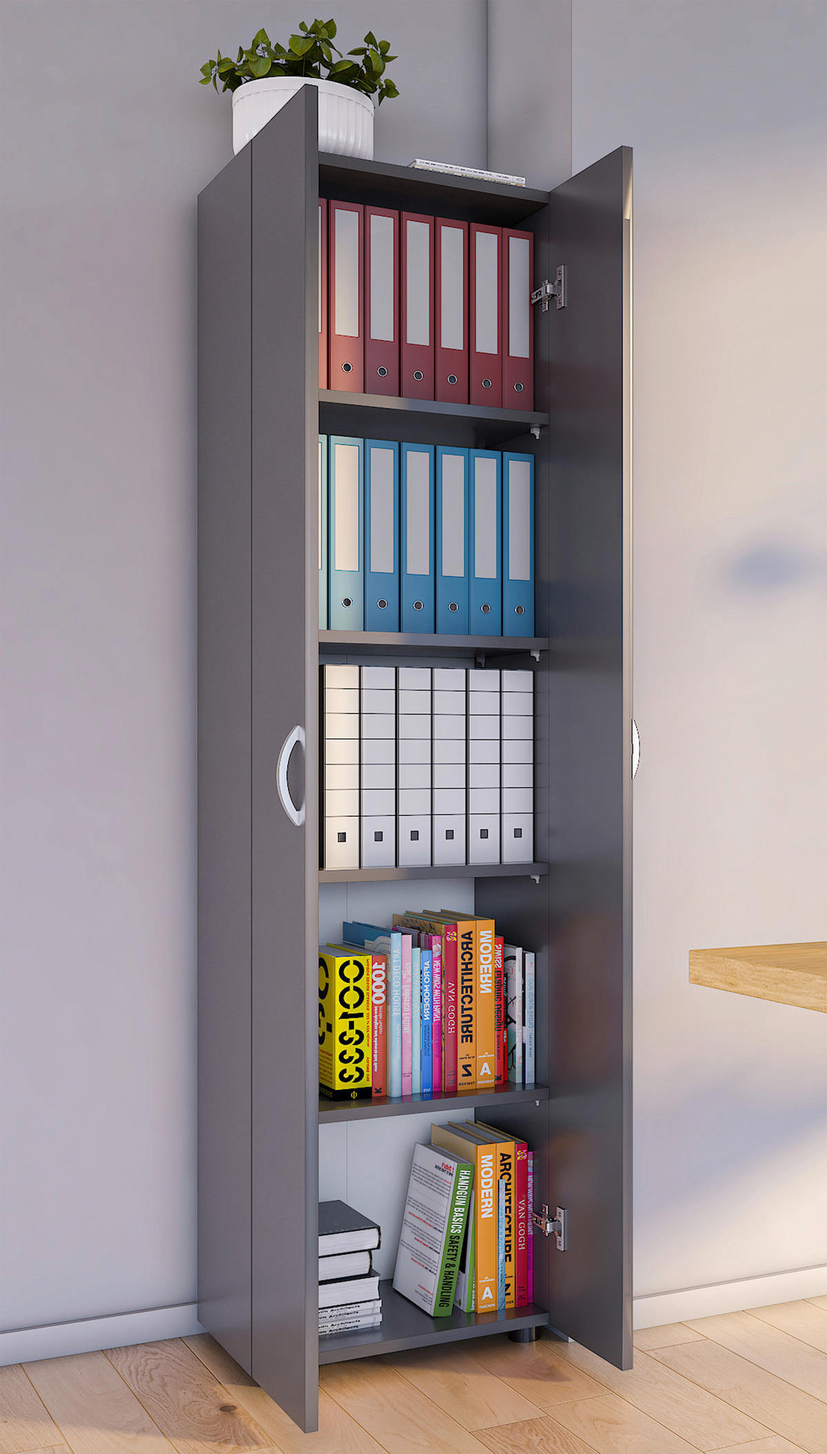 AKTENSCHRANK 49/178/34 cm  - Anthrazit, Modern, Holzwerkstoff (49/178/34cm) - MID.YOU