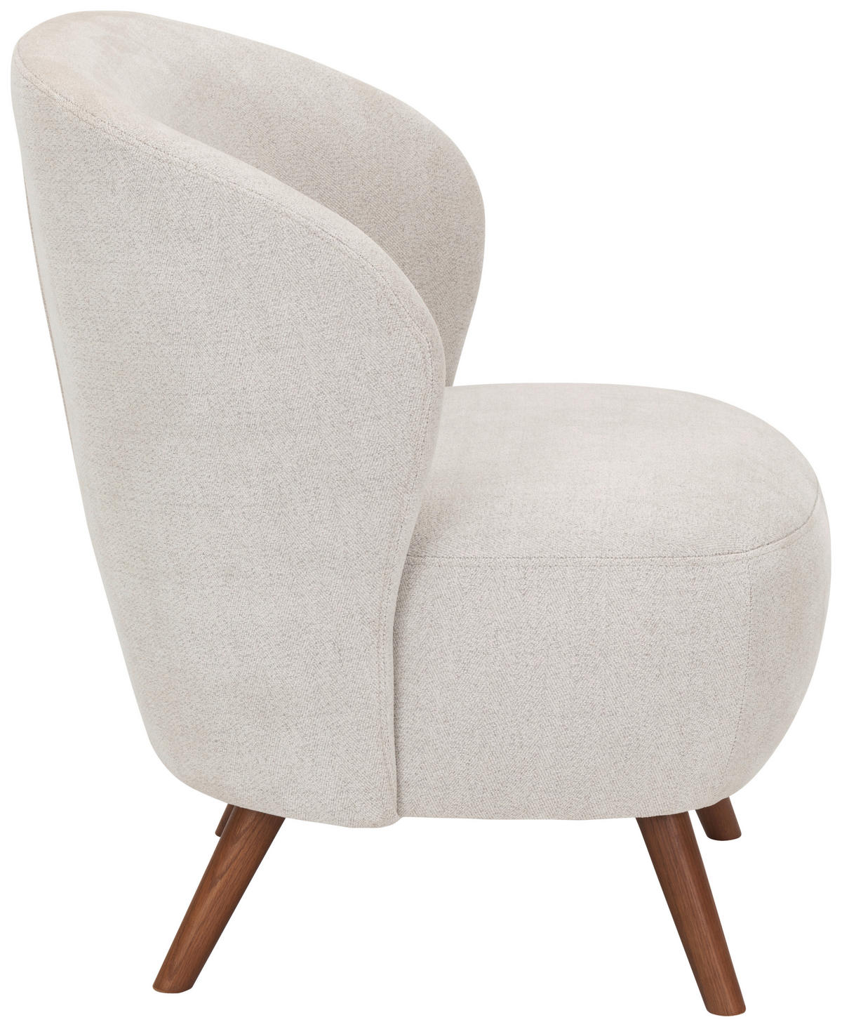 SESSEL in Webstoff Creme  - Walnussfarben/Creme, Design, Holz/Textil (66/78/69cm) - MID.YOU