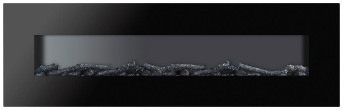 ELEKTROKAMIN - Schwarz, Design, Glas/Kunststoff (183/55/14cm) - Xora