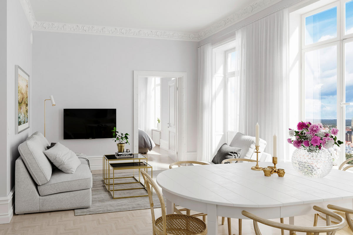 STEHLEUCHTE 23/157 cm    - Goldfarben/Weiß, Design, Kunststoff/Metall (23/157cm) - By Rydéns