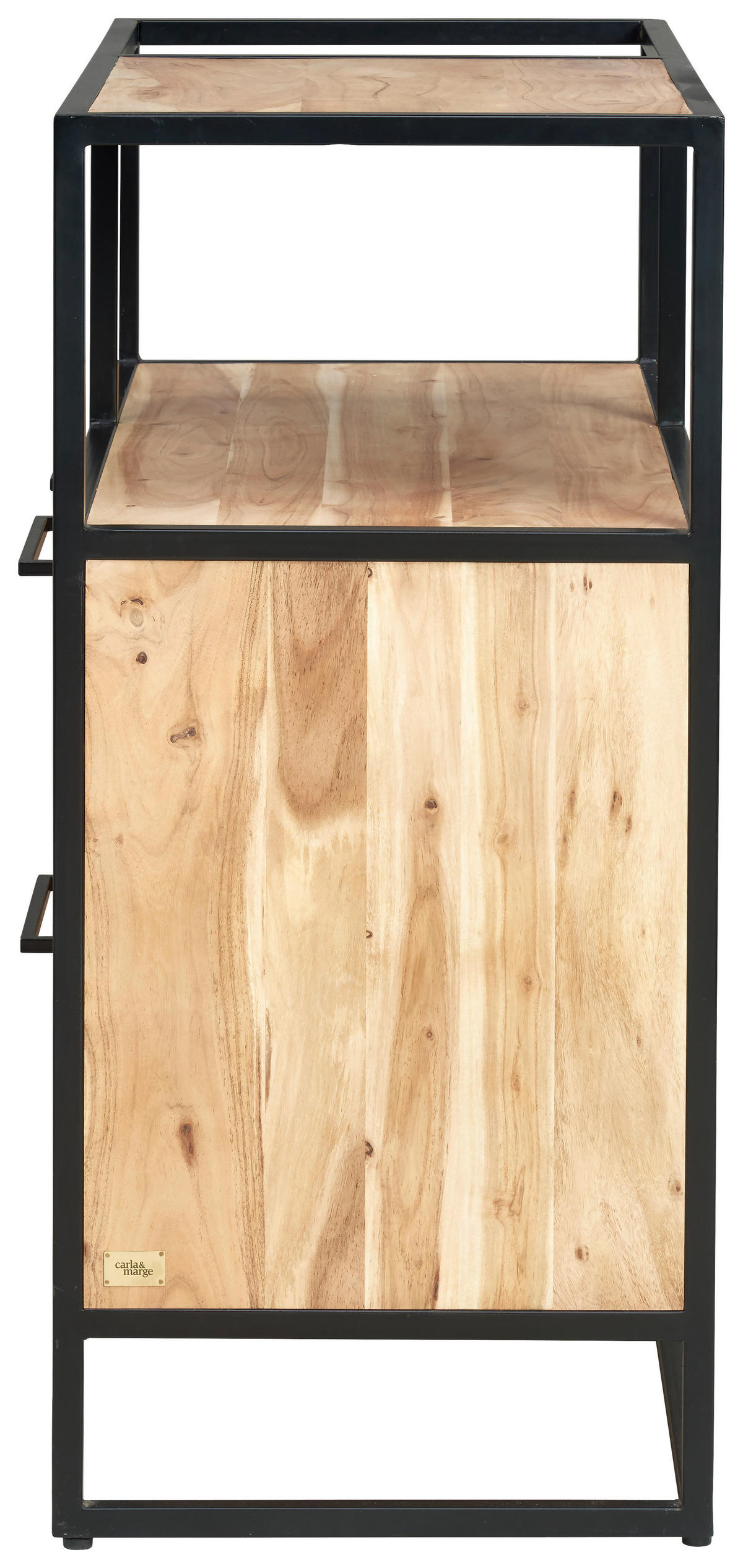 ŠIROKÁ KOMODA, akácie, černá, medová, 86/93/42 cm - medová/černá, Design, kov/dřevo (86/93/42cm) - MID.YOU