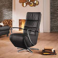 RELAXSESSEL in Leder Mokka  - Chromfarben/Mokka, Design, Leder/Metall (64/112/80cm) - Cantus