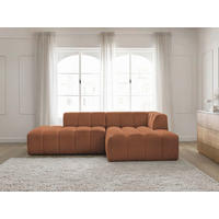 ECKSOFA  ANNECY Orange Bouclé  - Schwarz/Orange, MODERN, Kunststoff/Textil (262/170cm)